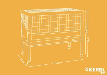 KERBL Klatka dla gryzoni Indoor Deluxe 115x60x92,5cm, drewniana [82725]